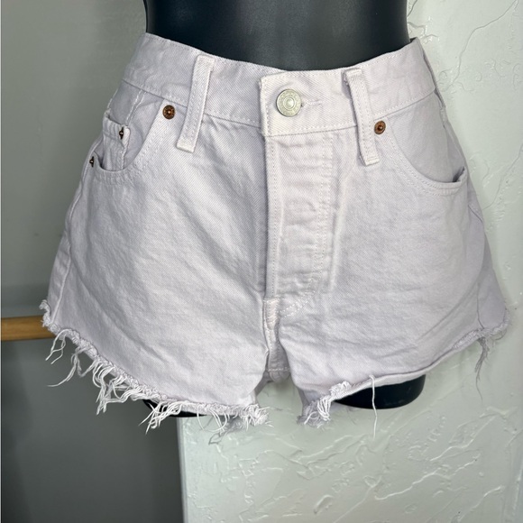 Levi's Pants - Levi’s High-Waist Frayed Hem Women’s Denim Shorts - Light Lavender sz 27